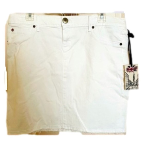 π
ΊHUDSON RARE NWT White Skirt lightly Shredded Hem Cotton Union Jack - Picture 3 of 10